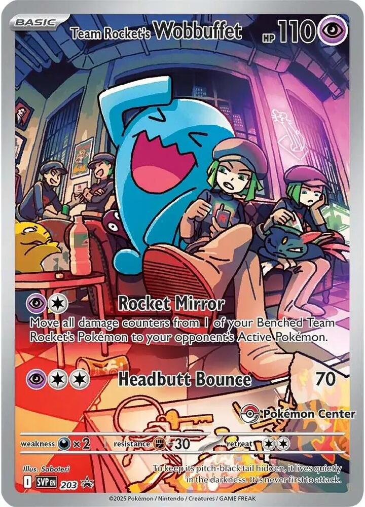 Team Rocket's Wobbuffet (Pokemon Center Exclusive) 203 card from SV: Scarlet & Violet Promo Cards