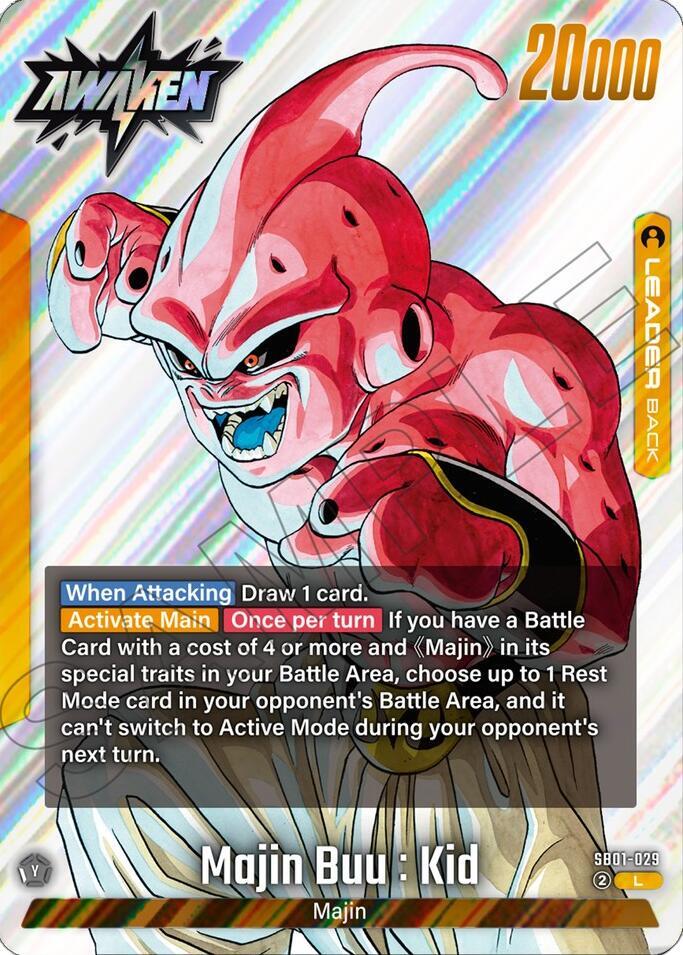 Majin Buu : Evil // Majin Buu : Kid SB01-029 card from Manga Booster 01
