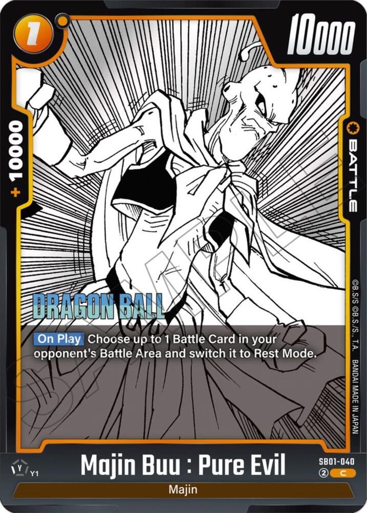 Majin Buu : Pure Evil SB01-040 card from Manga Booster 01
