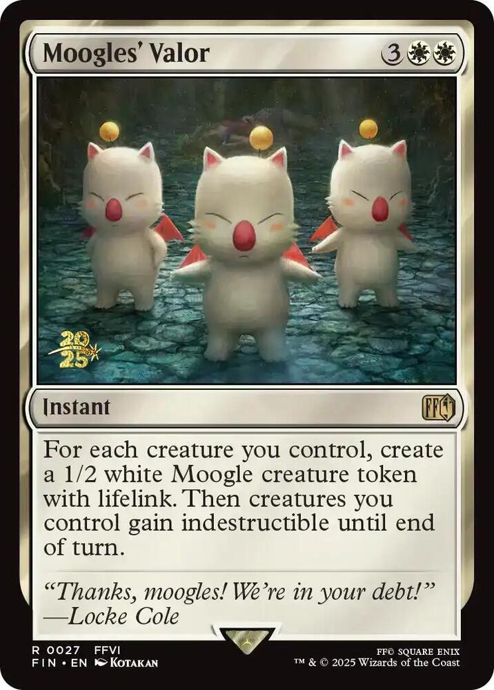 Moogles' Valor 27 card from Prerelease Cards