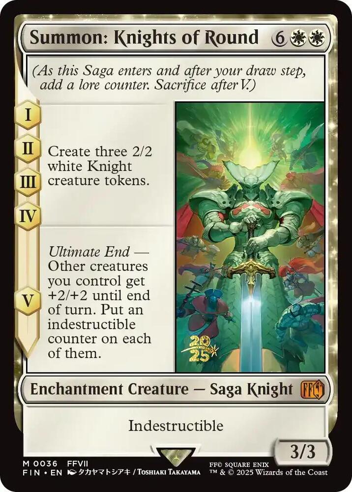 Summon: Knights of Round 36 card from Prerelease Cards