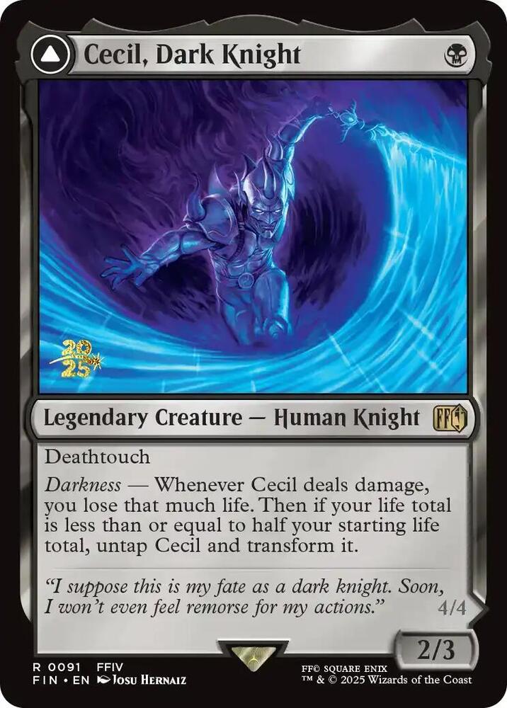 Cecil, Dark Knight 91 card from Prerelease Cards