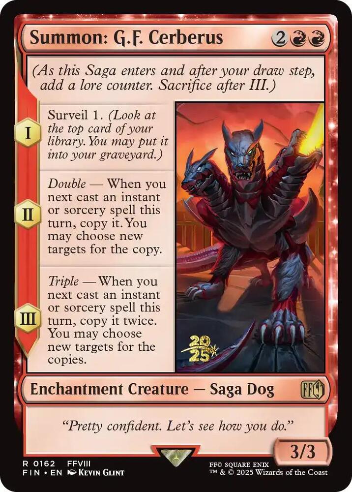 Summon: G.F. Cerberus 162 card from Prerelease Cards