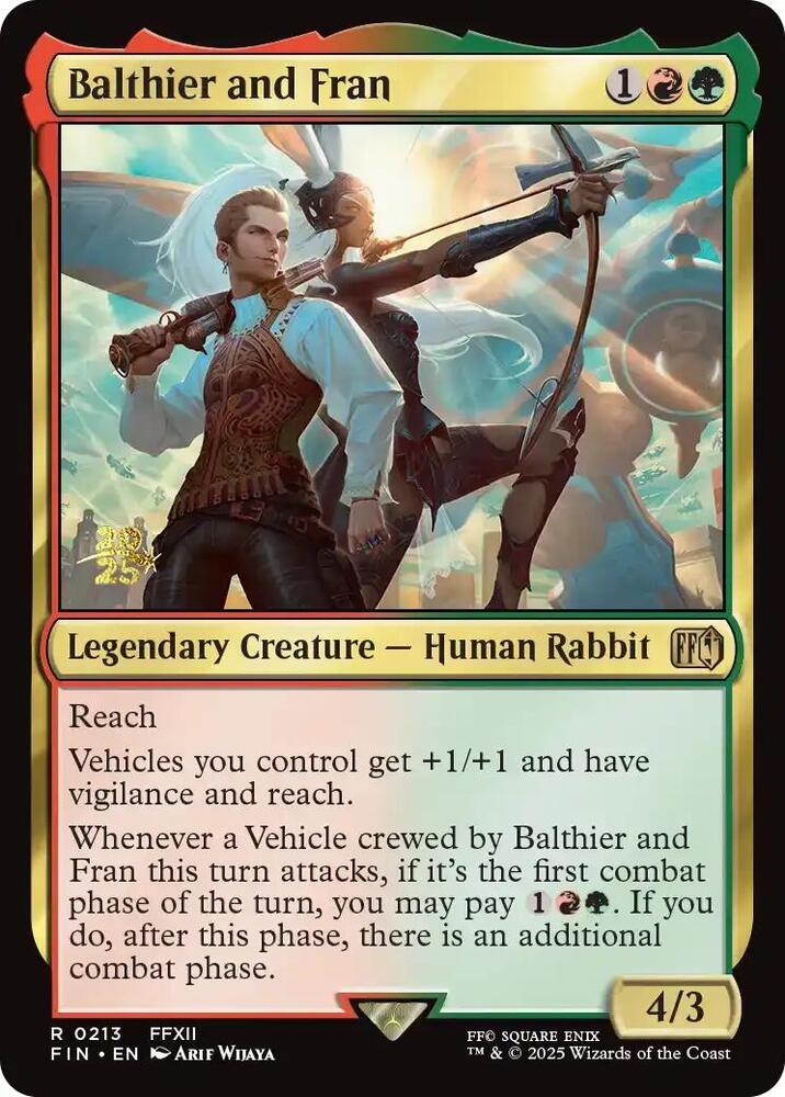 Balthier and Fran 213 card from Prerelease Cards
