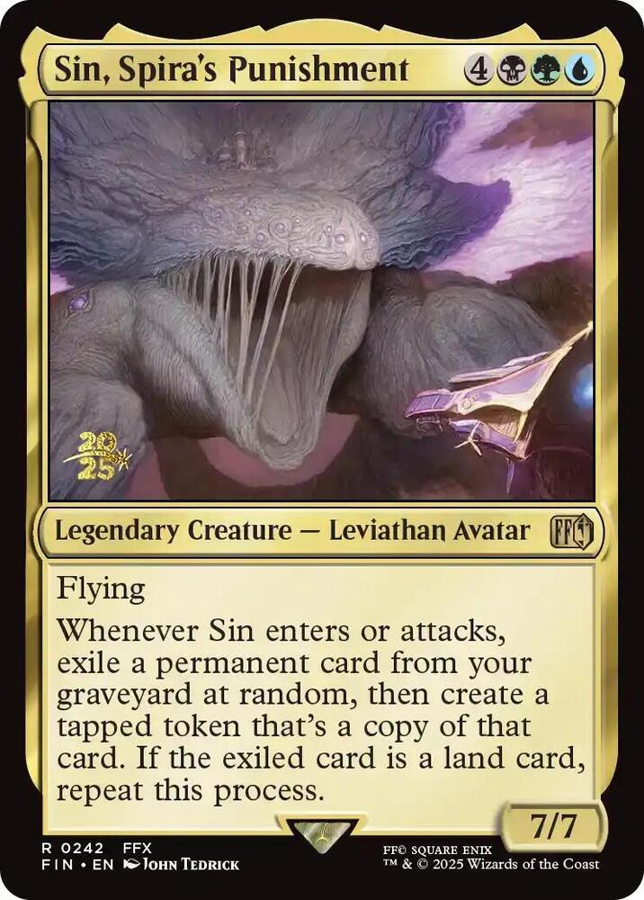 Sin, Spira's Punishment 242 card from Prerelease Cards