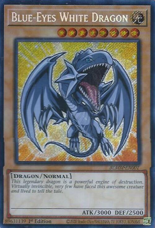 Blue-Eyes White Dragon BLMM-EN001 card from Battles of Legend: Monster Mayhem