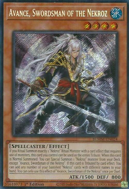 Avance, Swordsman of the Nekroz BLMM-EN024 card from Battles of Legend: Monster Mayhem