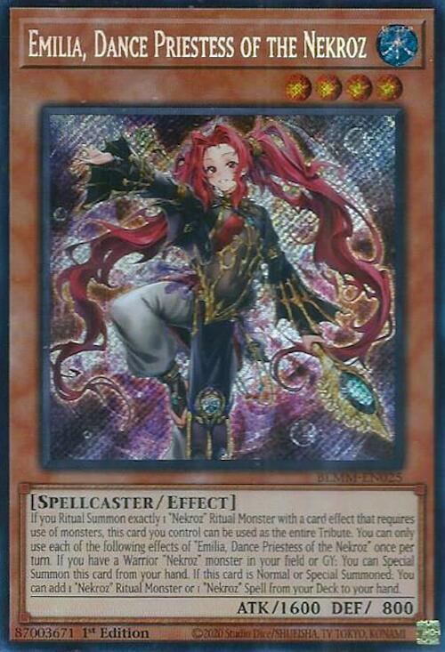 Emilia, Dance Priestess of the Nekroz BLMM-EN025 card from Battles of Legend: Monster Mayhem