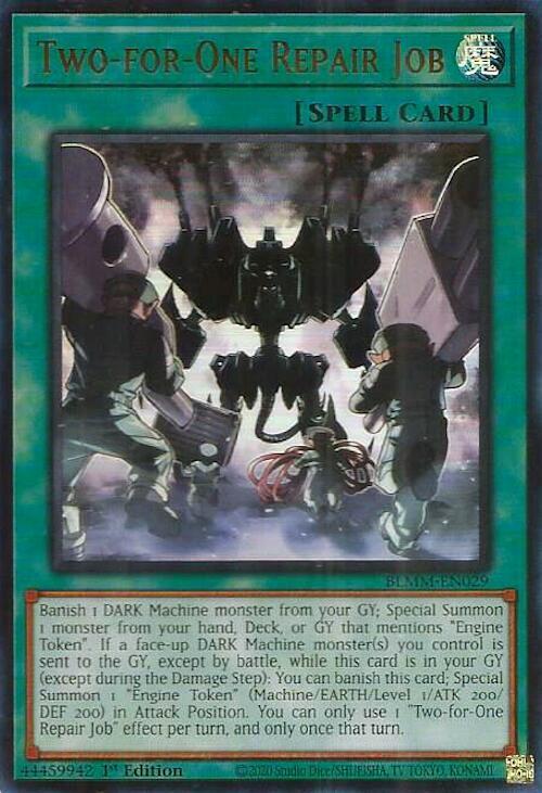 Two-for-One Repair Job BLMM-EN029 card from Battles of Legend: Monster Mayhem