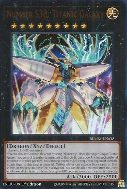 Number S38: Titanic Galaxy BLMM-EN038 card from Battles of Legend: Monster Mayhem