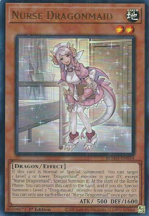 Nurse Dragonmaid BLMM-EN054 card from Battles of Legend: Monster Mayhem
