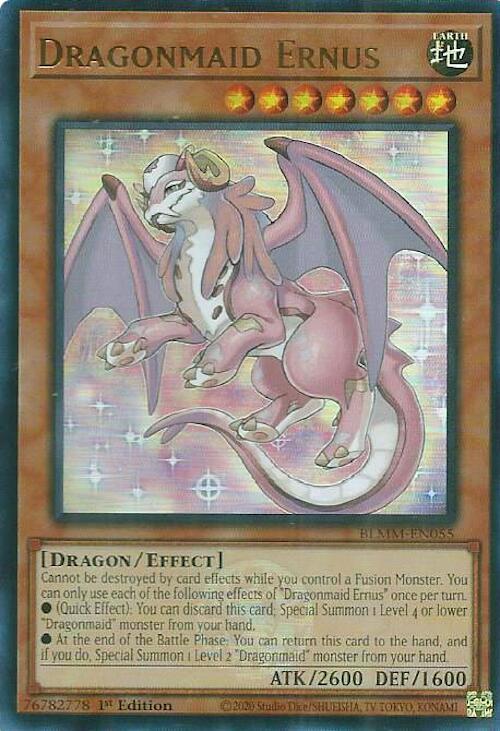 Dragonmaid Ernus BLMM-EN055 card from Battles of Legend: Monster Mayhem