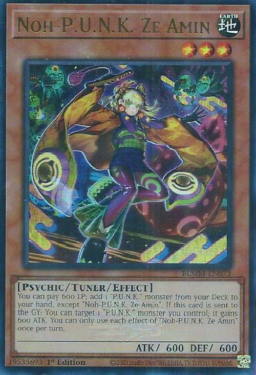 Noh-P.U.N.K. Ze Amin BLMM-EN073 card from Battles of Legend: Monster Mayhem
