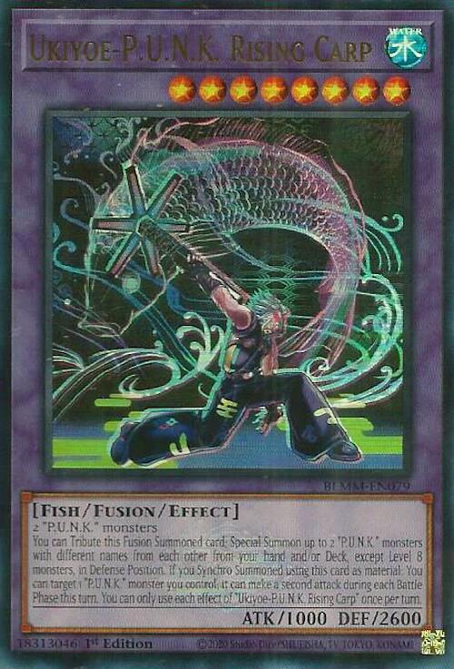 Ukiyoe-P.U.N.K. Rising Carp BLMM-EN079 card from Battles of Legend: Monster Mayhem