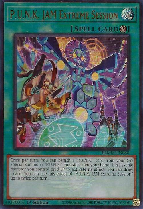 P.U.N.K. JAM Extreme Session BLMM-EN080 card from Battles of Legend: Monster Mayhem