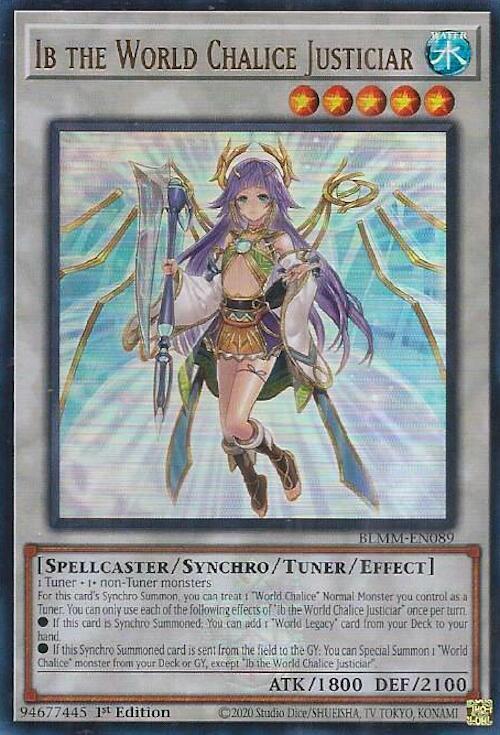 Ib the World Chalice Justiciar BLMM-EN089 card from Battles of Legend: Monster Mayhem