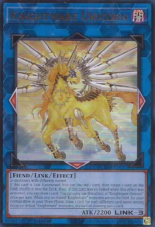 Knightmare Unicorn BLMM-EN092 card from Battles of Legend: Monster Mayhem