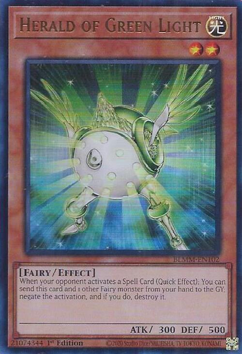 Herald of Green Light BLMM-EN102 card from Battles of Legend: Monster Mayhem