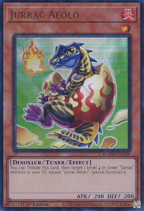 Jurrac Aeolo BLMM-EN106 card from Battles of Legend: Monster Mayhem