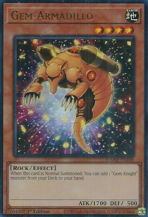 Gem-Armadillo BLMM-EN108 card from Battles of Legend: Monster Mayhem