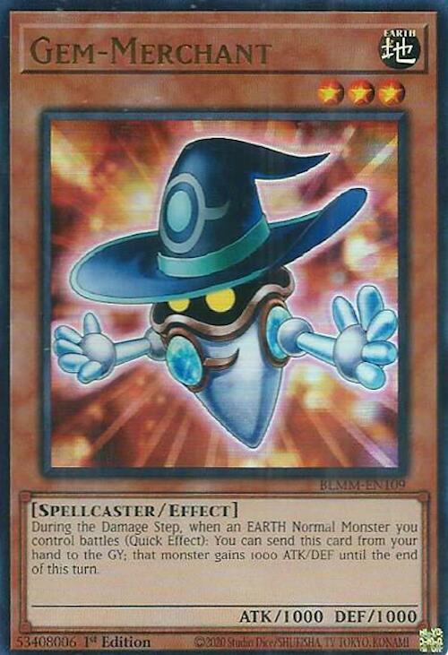 Gem-Merchant BLMM-EN109 card from Battles of Legend: Monster Mayhem