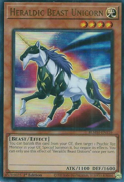 Heraldic Beast Unicorn BLMM-EN116 card from Battles of Legend: Monster Mayhem