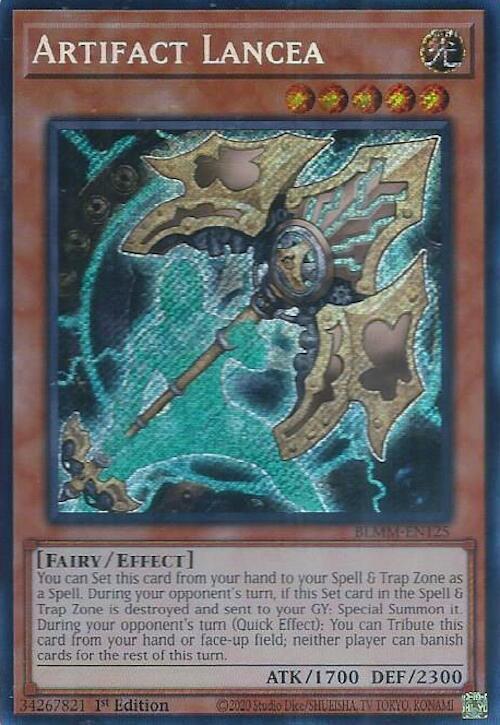 Artifact Lancea BLMM-EN125 card from Battles of Legend: Monster Mayhem