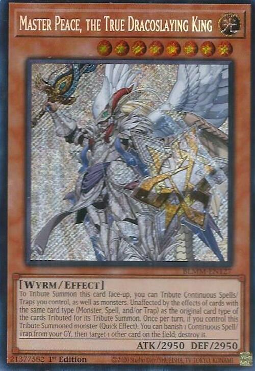 Master Peace, the True Dracoslaying King BLMM-EN127 card from Battles of Legend: Monster Mayhem