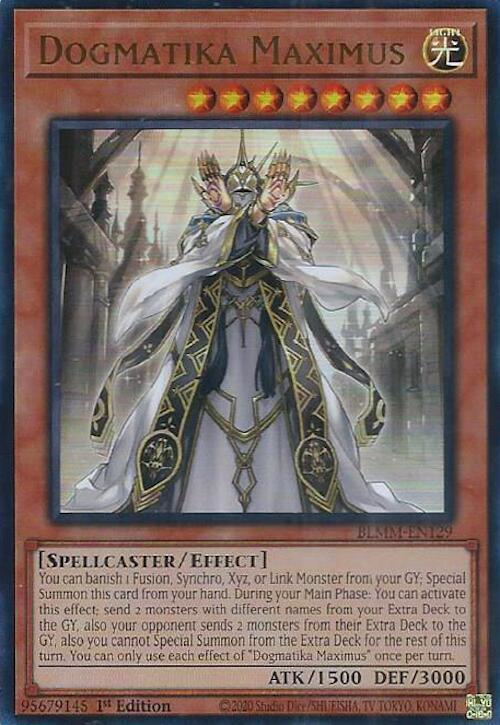 Dogmatika Maximus BLMM-EN129 card from Battles of Legend: Monster Mayhem