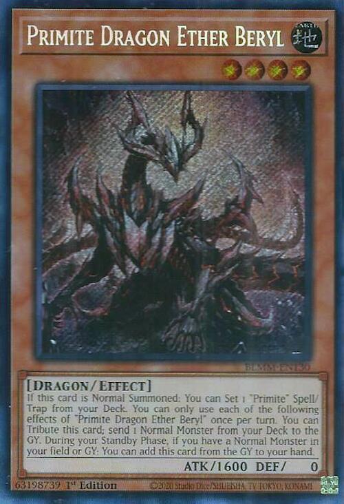Primite Dragon Ether Beryl BLMM-EN130 card from Battles of Legend: Monster Mayhem