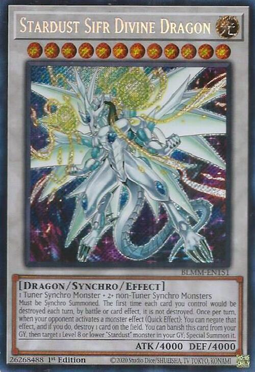 Stardust Sifr Divine Dragon BLMM-EN151 card from Battles of Legend: Monster Mayhem