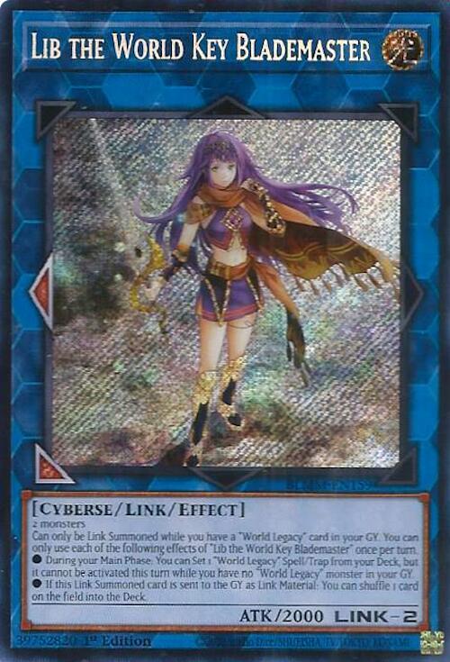Lib the World Key Blademaster BLMM-EN159 card from Battles of Legend: Monster Mayhem
