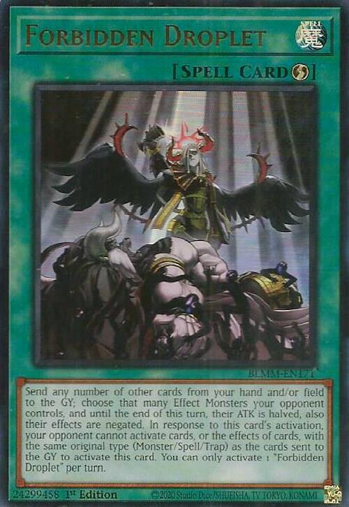 Forbidden Droplet BLMM-EN171 card from Battles of Legend: Monster Mayhem