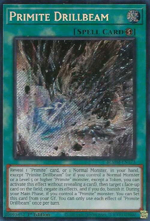 Primite Drillbeam BLMM-EN173 card from Battles of Legend: Monster Mayhem