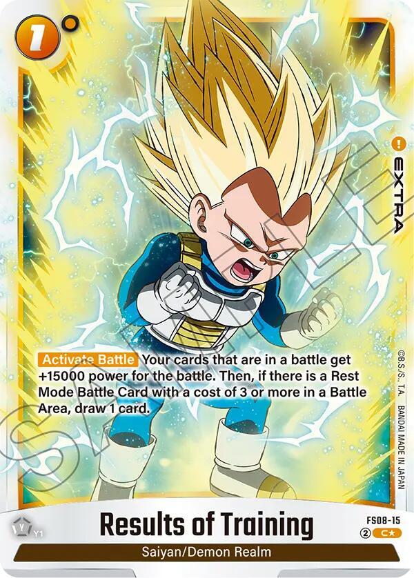 Results of Training (Bonus Pack Alternate Art) FS08-15 card from Starter Deck 8: Vegeta (Mini) Super Saiyan 3