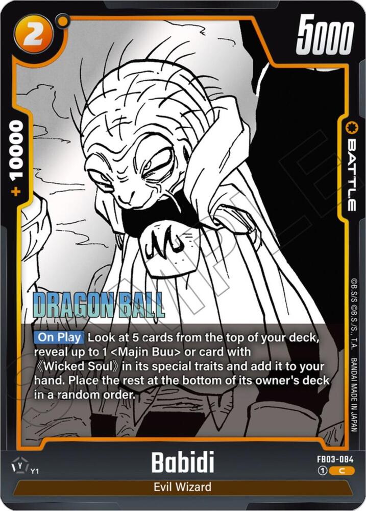 Babidi FB03-084 card from Manga Booster 01