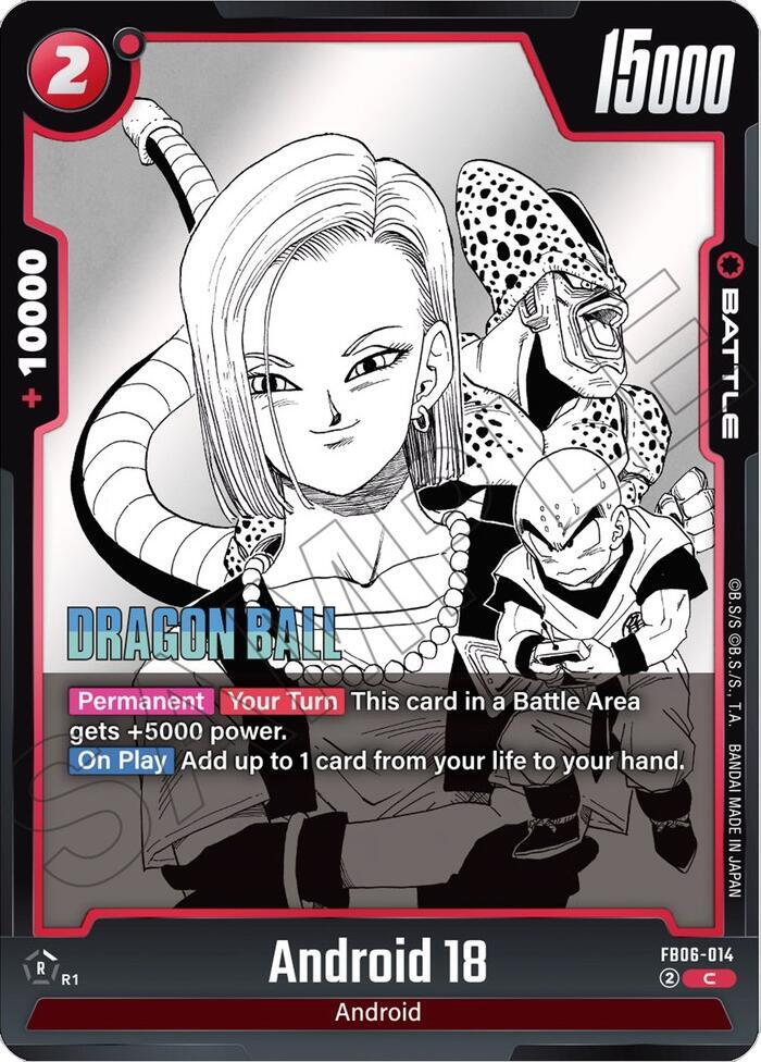Android 18 FB06-014 card from Manga Booster 01
