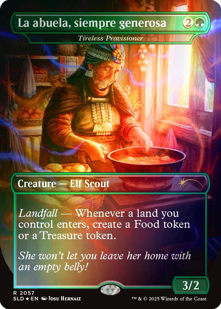 La abuela, siempre generosa - Tireless Provisioner (Rainbow Foil) 2057 card from Secret Lair Drop Series