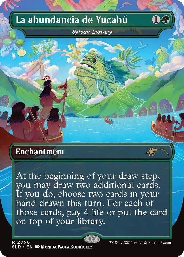 La abundancia de Yucahú - Sylvan Library 2058 card from Secret Lair Drop Series