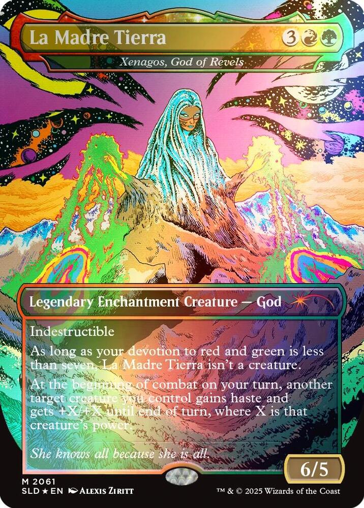 La Madre Tierra - Xenagos, God of Revels (Rainbow Foil) 2061 card from Secret Lair Drop Series