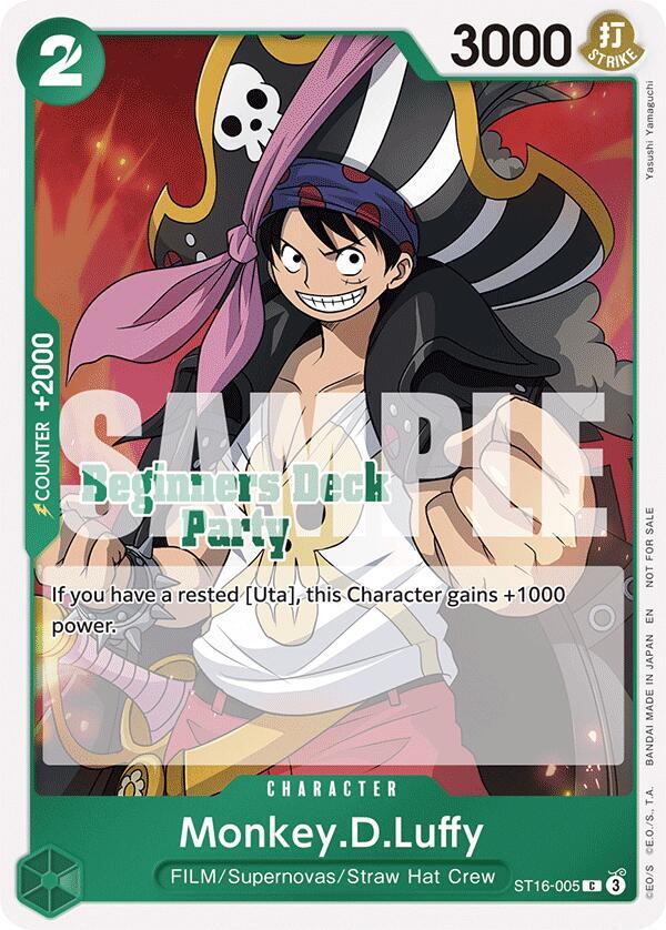 Monkey.D.Luffy (Beginners Deck Party [ST-23] - [ST-28] Participation Pack) ST16-005 card from One Piece Promotion Cards