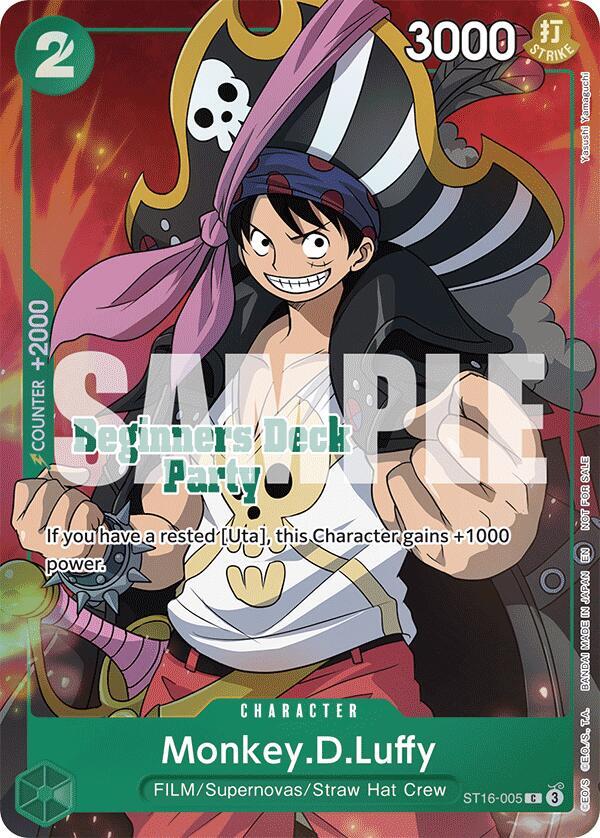 Monkey.D.Luffy (Beginners Deck Party [ST-23] - [ST-28] Winner Pack) ST16-005 card from One Piece Promotion Cards
