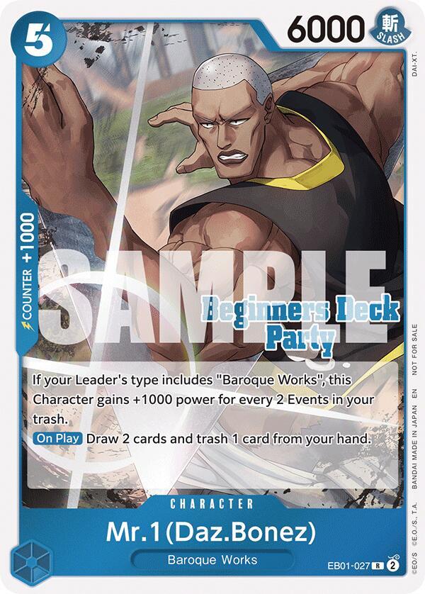 Mr. 1 (Daz.Bonez) (Beginners Deck Party [ST-23] - [ST-28] Participation Pack) EB01-027 card from One Piece Promotion Cards