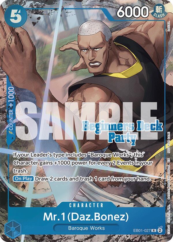 Mr. 1 (Daz.Bonez) (Beginners Deck Party [ST-23] - [ST-28] Winner Pack) EB01-027 card from One Piece Promotion Cards