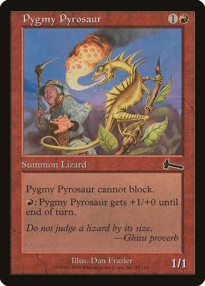 Pygmy Pyrosaur 87 card from Urza's Legacy