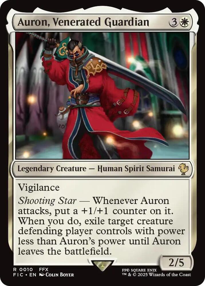 Auron, Venerated Guardian (Surge Foil) 10 card from Commander: FINAL FANTASY