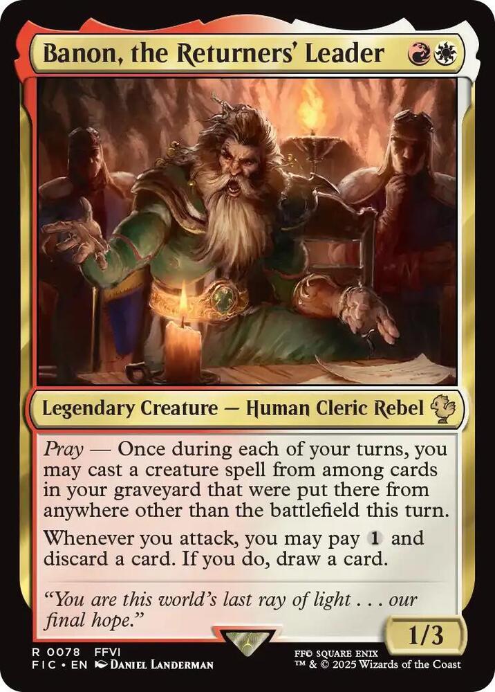 Banon, the Returners' Leader (Surge Foil) 78 card from Commander: FINAL FANTASY