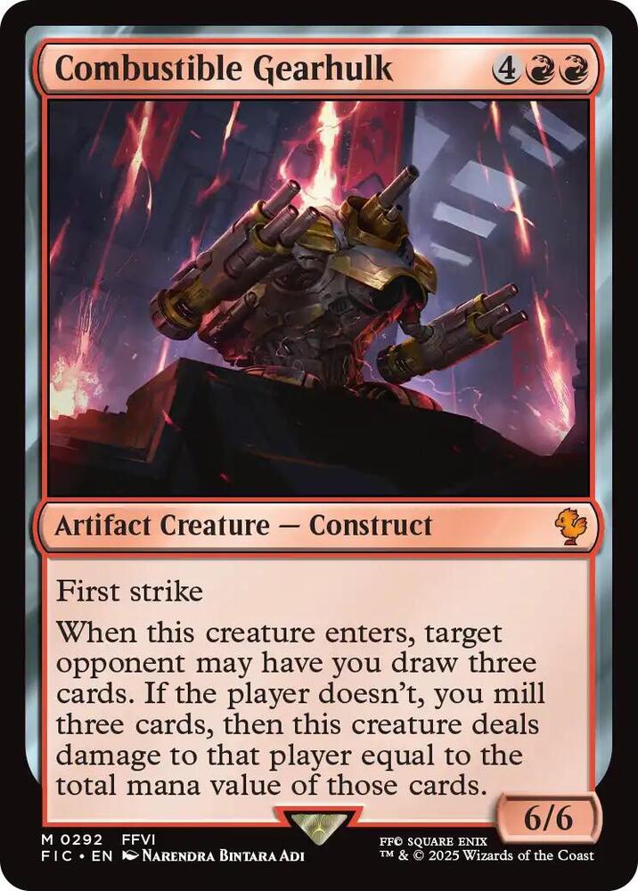 Combustible Gearhulk (Surge Foil) 292 card from Commander: FINAL FANTASY