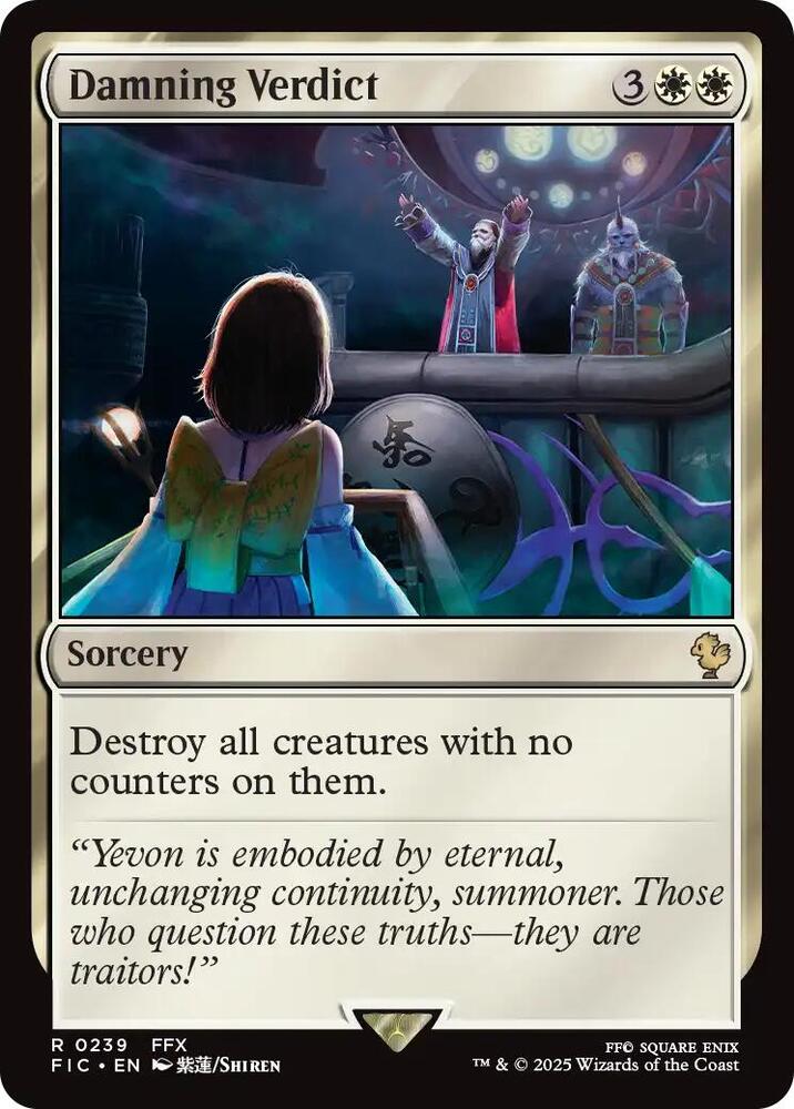 Damning Verdict (Surge Foil) 239 card from Commander: FINAL FANTASY