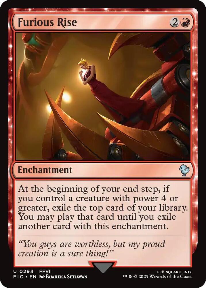 Furious Rise (Surge Foil) 294 card from Commander: FINAL FANTASY